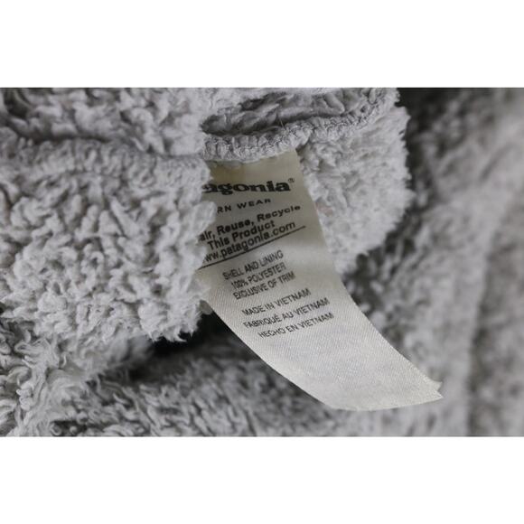 PATAGONIA Jacket Womens Xs Gray Sherpa Fleece Pull Over 3/4 Zip Sweater - Picture 6 of 9